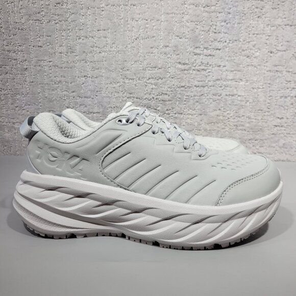 Hoka Bondi SR Wide Women's Size 8.5D Harbor Mist Luna Rock Leather Running Shoes - Picture 1 of 12